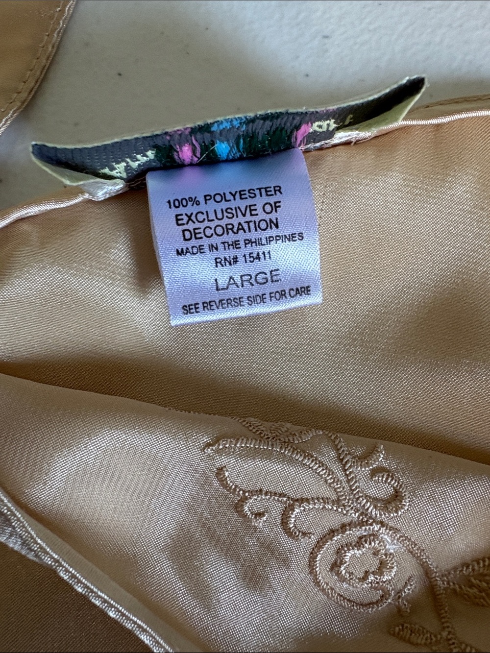 Amanda Stewart Intimates Women's Champagne Satin Night Dress Size L - Picture 6 of 7